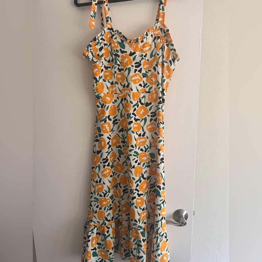 Midi sundress with tie shoulder details